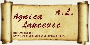 Agnica Lapčević vizit kartica